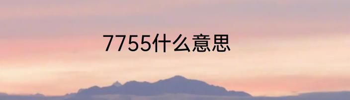 7755什么意思