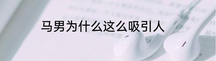 马男为什么这么吸引人