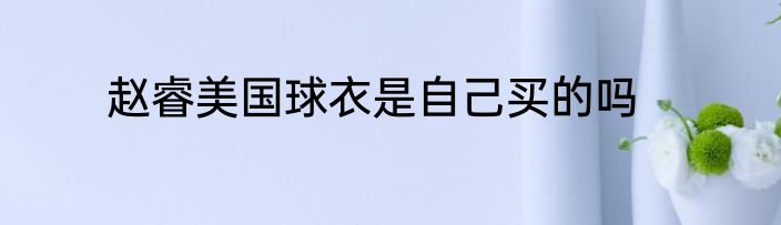 赵睿美国球衣是自己买的吗
