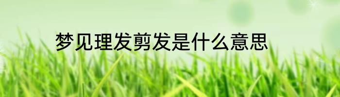 梦见理发剪发是什么意思