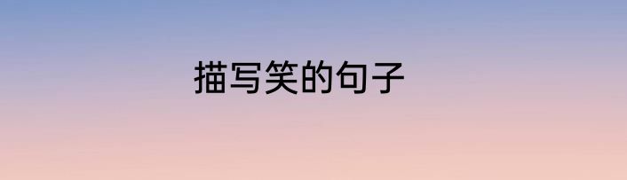 描写笑的句子