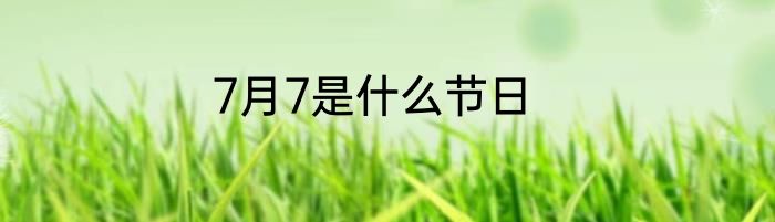 7月7是什么节日