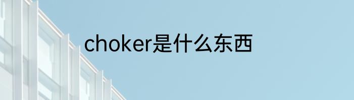 choker是什么东西