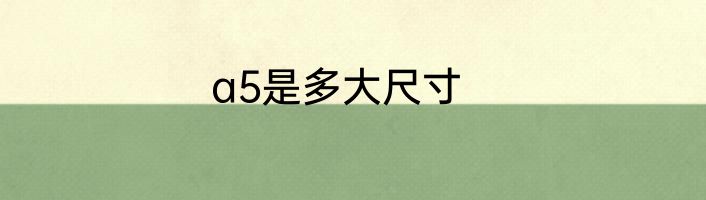 a5是多大尺寸