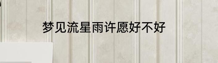 梦见流星雨许愿好不好