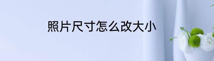 照片尺寸怎么改大小