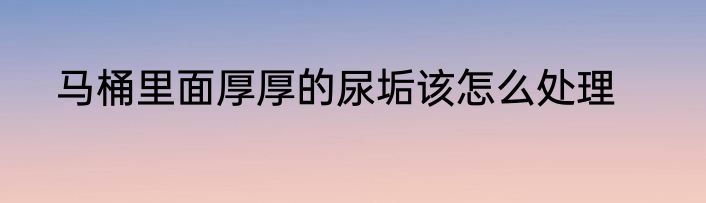 马桶里面厚厚的尿垢该怎么处理