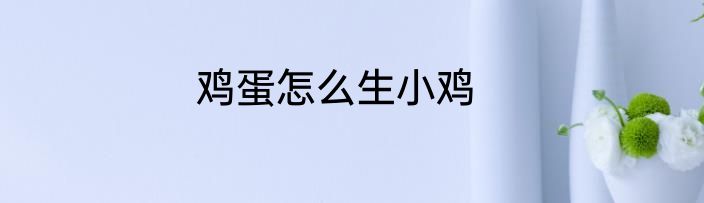 鸡蛋怎么生小鸡