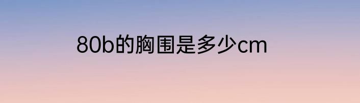 80b的胸围是多少cm