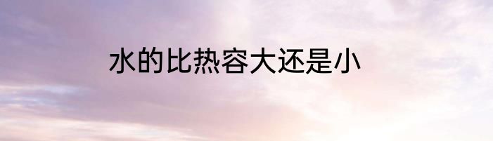 水的比热容大还是小