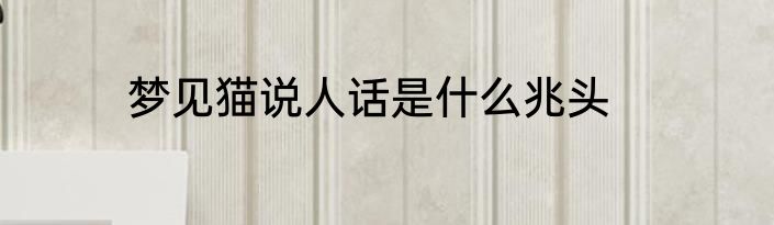 梦见猫说人话是什么兆头