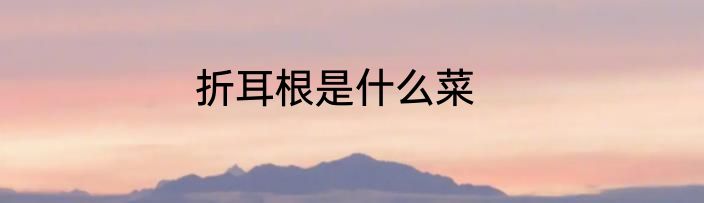折耳根是什么菜