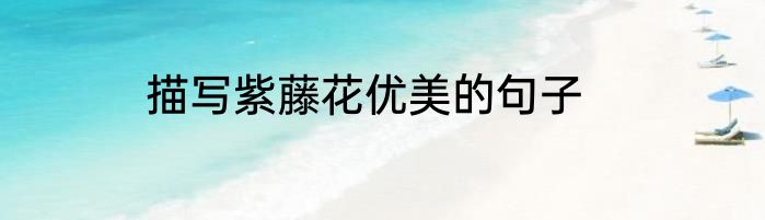描写紫藤花优美的句子
