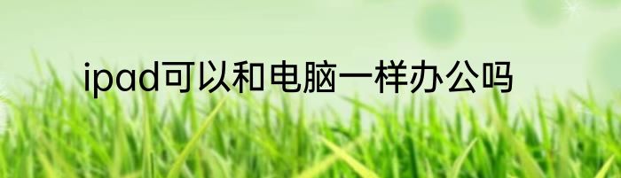 ipad可以和电脑一样办公吗