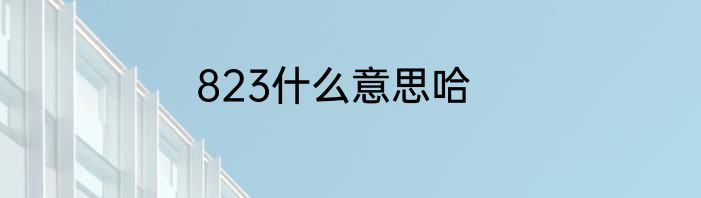 823什么意思哈