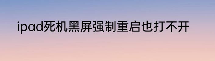 ipad死机黑屏强制重启也打不开