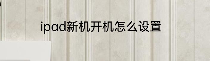 ipad新机开机怎么设置