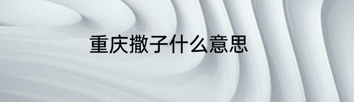 重庆撒子什么意思