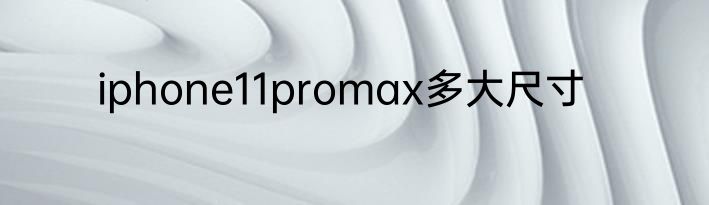 iphone11promax多大尺寸