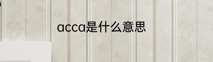 acca是什么意思
