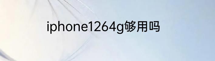 iphone1264g够用吗