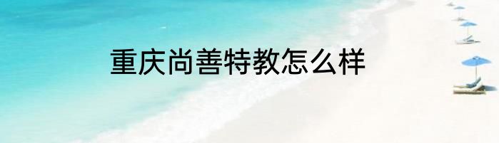 重庆尚善特教怎么样