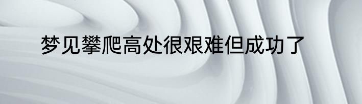 梦见攀爬高处很艰难但成功了