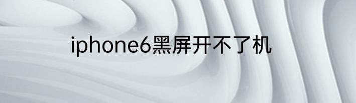 iphone6黑屏开不了机