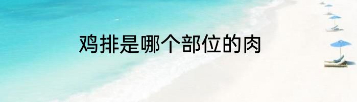 鸡排是哪个部位的肉