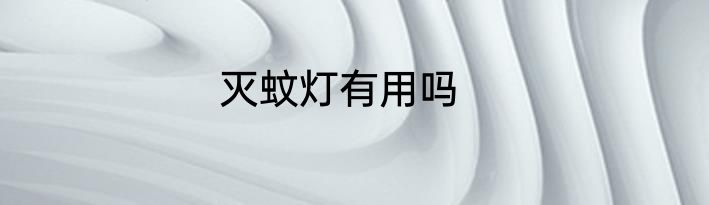 灭蚊灯有用吗