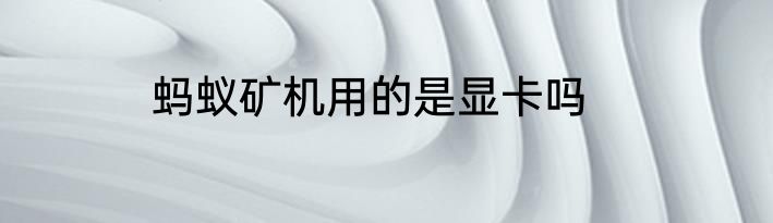 蚂蚁矿机用的是显卡吗