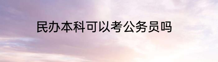 民办本科可以考公务员吗