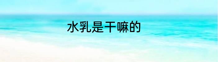 水乳是干嘛的