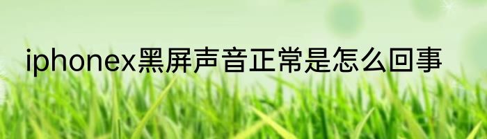 iphonex黑屏声音正常是怎么回事