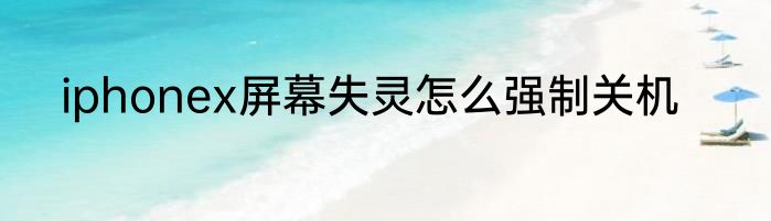 iphonex屏幕失灵怎么强制关机
