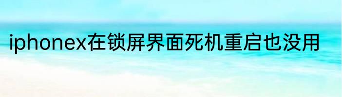 iphonex在锁屏界面死机重启也没用