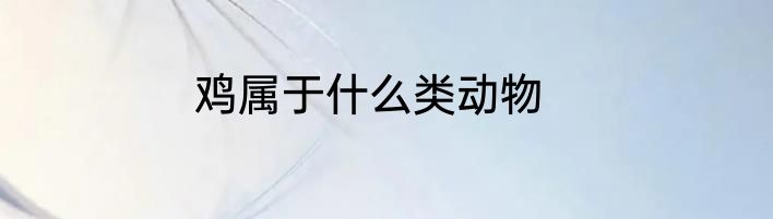 鸡属于什么类动物