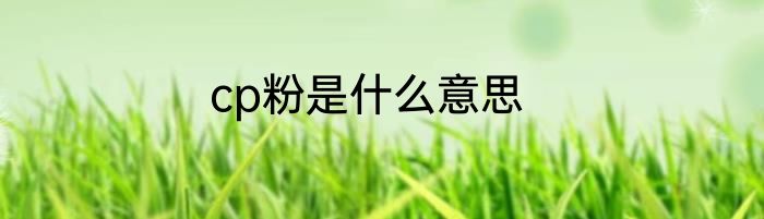 cp粉是什么意思