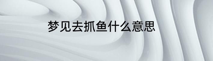 梦见去抓鱼什么意思
