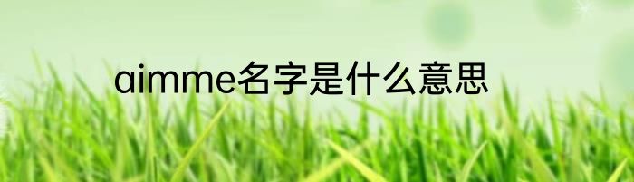 aimme名字是什么意思
