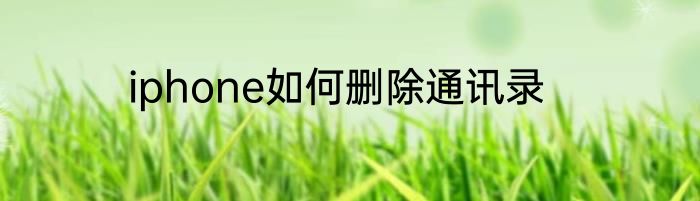 iphone如何删除通讯录