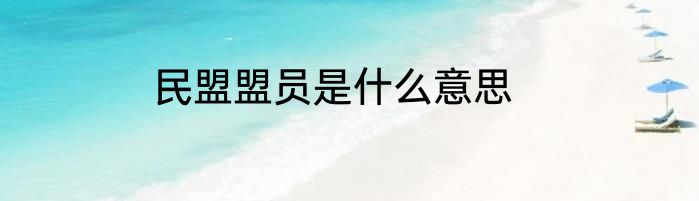 民盟盟员是什么意思
