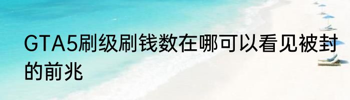 GTA5刷级刷钱数在哪可以看见被封的前兆