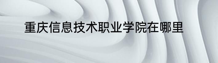 重庆信息技术职业学院在哪里