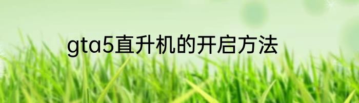 gta5直升机的开启方法