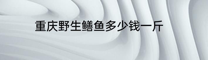 重庆野生鳝鱼多少钱一斤