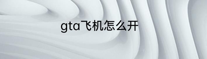 gta飞机怎么开