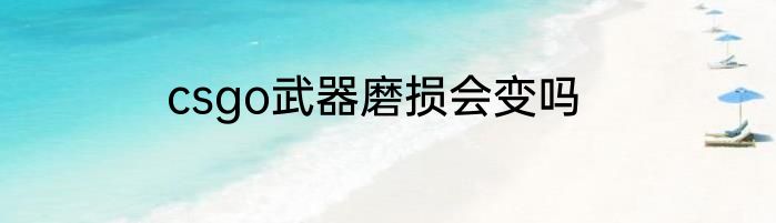 csgo武器磨损会变吗