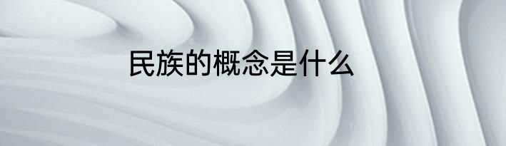 民族的概念是什么