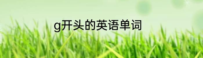 g开头的英语单词